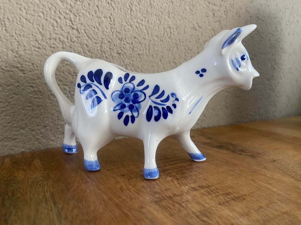 Melkkannetje koe vintage delfts blauw koetje roomkannetje, Ophalen of Verzenden