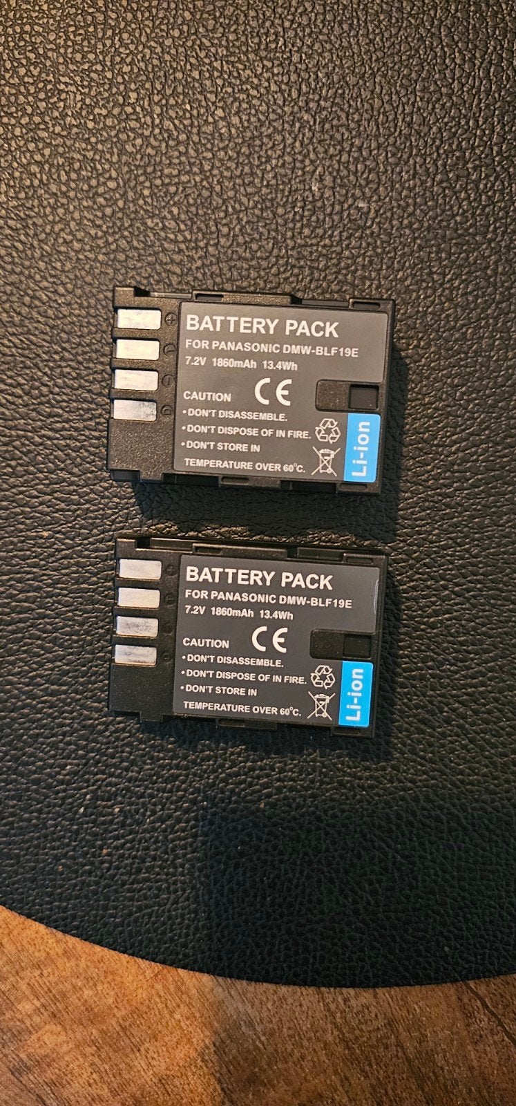 2x Panasonic DMW-BLF19E accu's voor camera, Ophalen of Verzenden, Gebruikt, Oplaadbaar