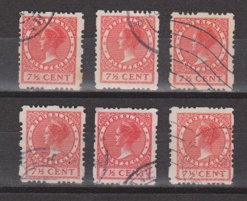 Roltanding 6 x 43 geb 1928 Ook port luchtpost dienst 10% CW, Ophalen of Verzenden, T/m 1940, Gestempeld