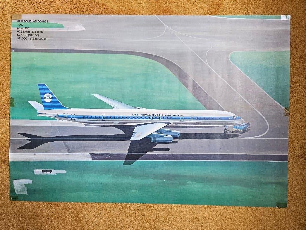 THIJS POSTMA set 10 posters van KLM historische vliegtuigen, Ophalen of Verzenden, Gebruikt, Overige typen