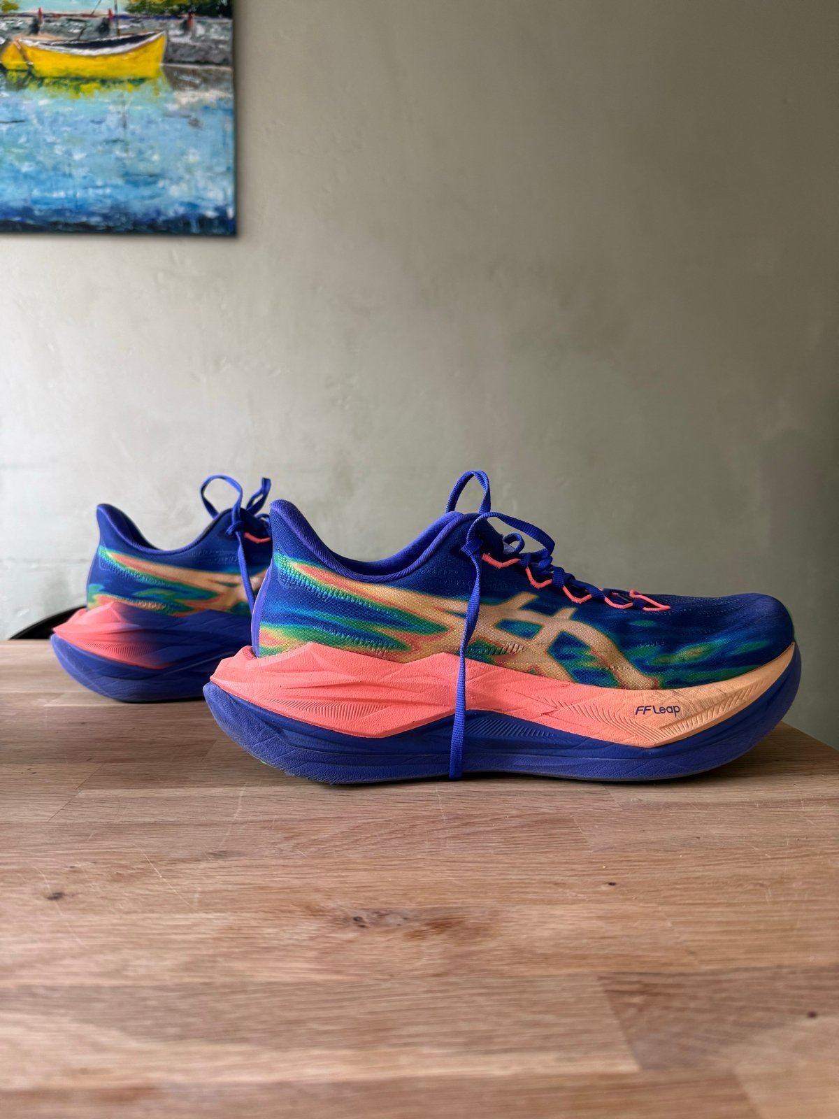 ASICS hardloopschoenen, blauw/oranje, maat 44, Hardloopschoenen, Nieuw, Ophalen of Verzenden, Hardlopen