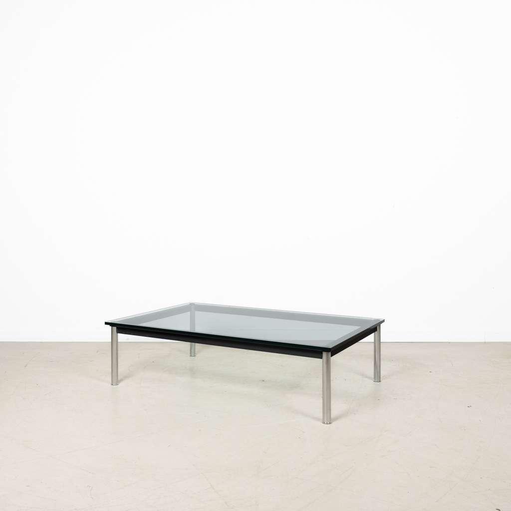 1x Cassina LC10-P Salontafel Zwart Glas 120 x 80 cm - Chroom, Huis en Inrichting, Tafels | Salontafels, Niet ingevuld, 50 tot 100 cm
