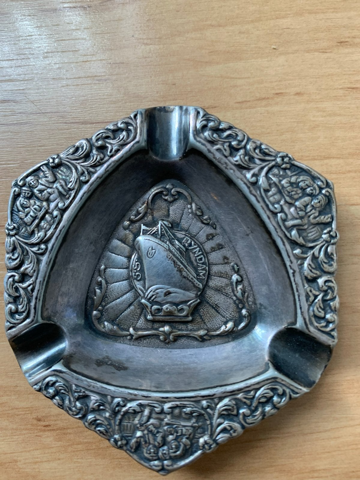 SS Rijndam asbak - verzilverd, Ophalen of Verzenden