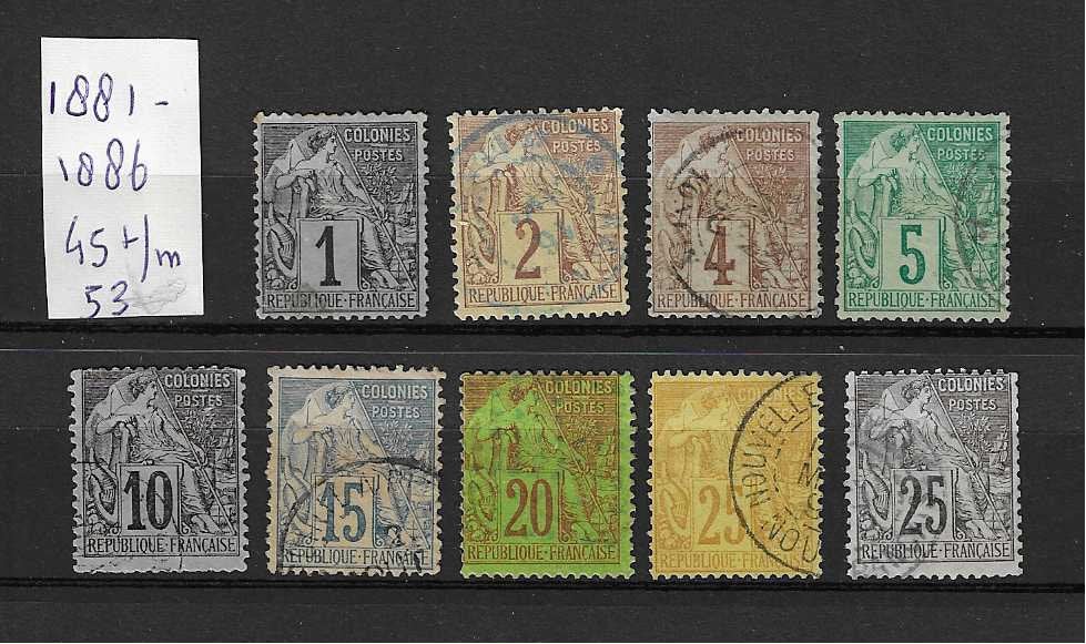 Franse kolonieen franse bezittingen 1881-1886 Frankrijk, Ophalen of Verzenden, Gestempeld
