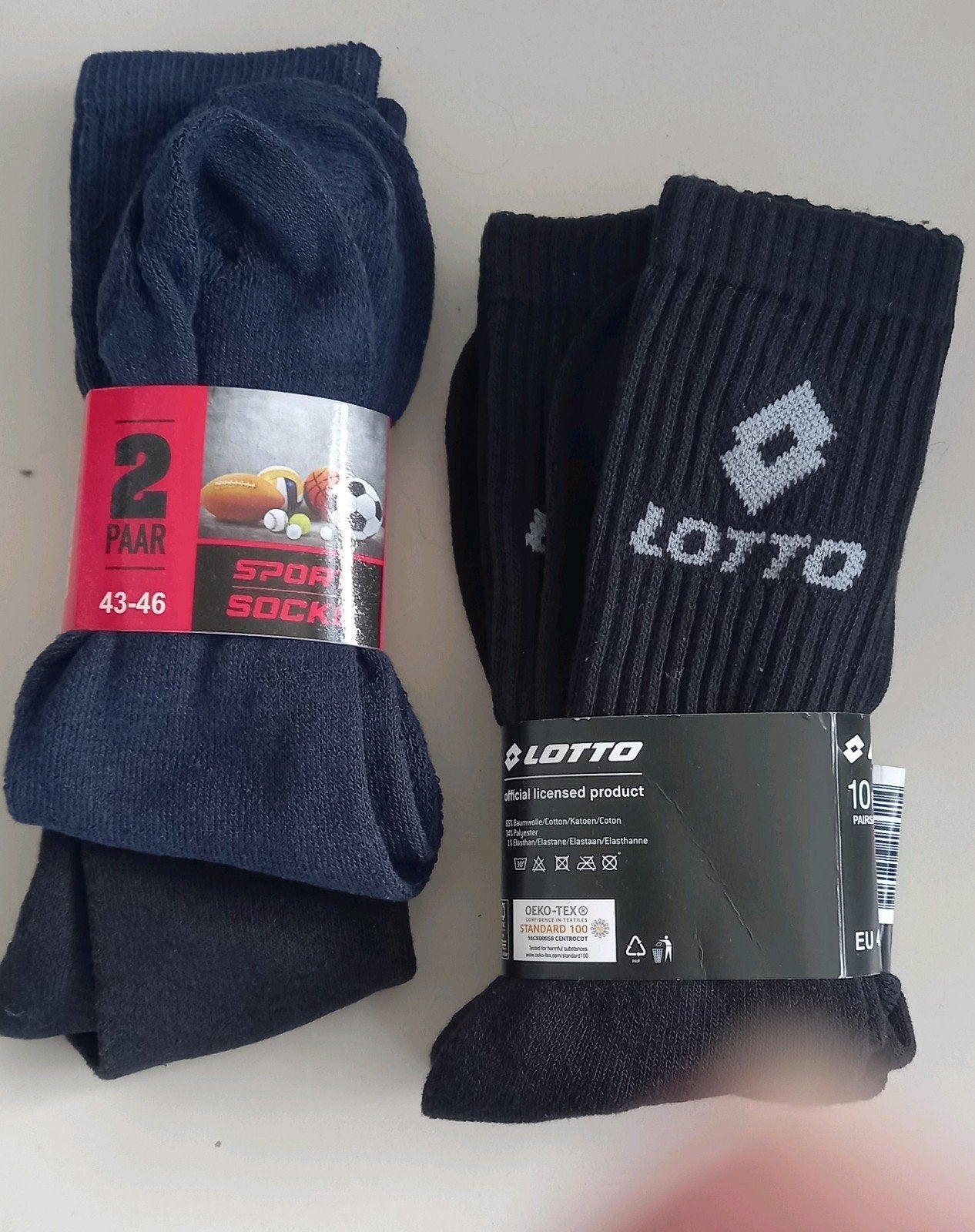 Nieuwe 3 paar Lotto en 2 paar Sport Sokken - Maat 43-46, Lotto, Blauw, Ophalen of Verzenden, Nieuw