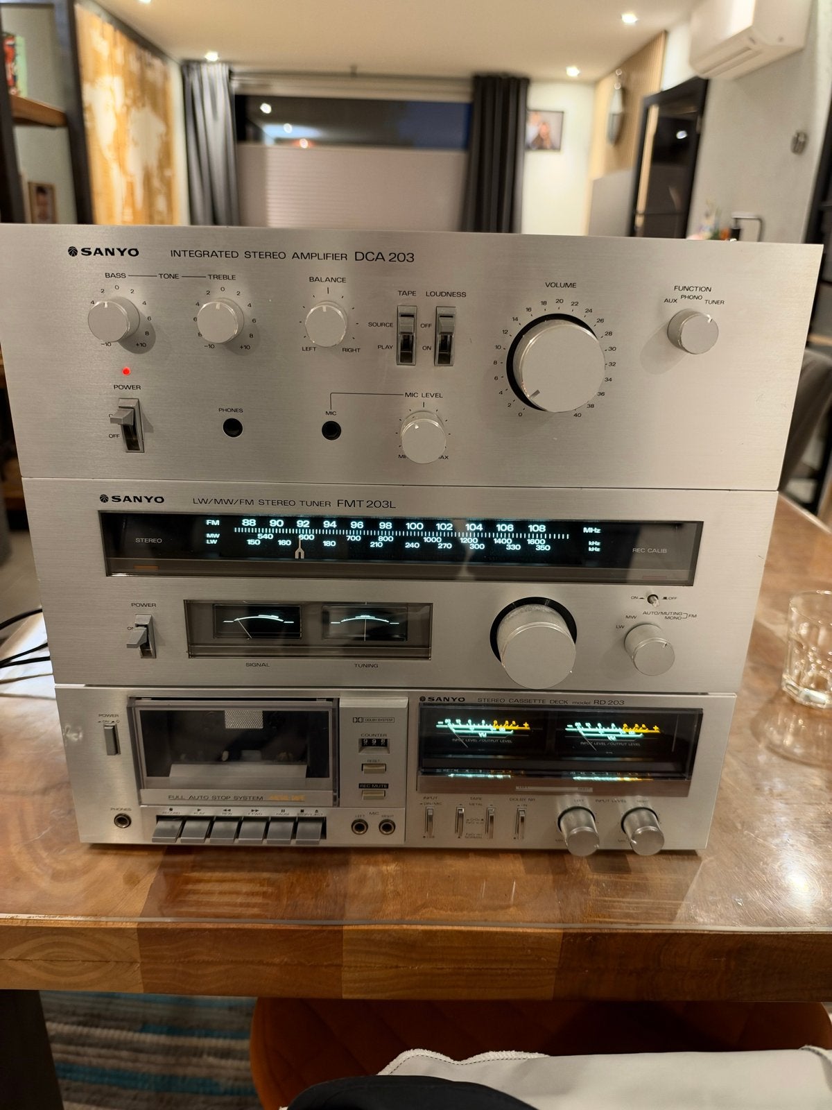 Sanyo DCA 203 Versterker, FMT 203L Tuner, RD 503 Cassettedec, Overige merken, Gebruikt, Cassettedeck, Losse componenten
