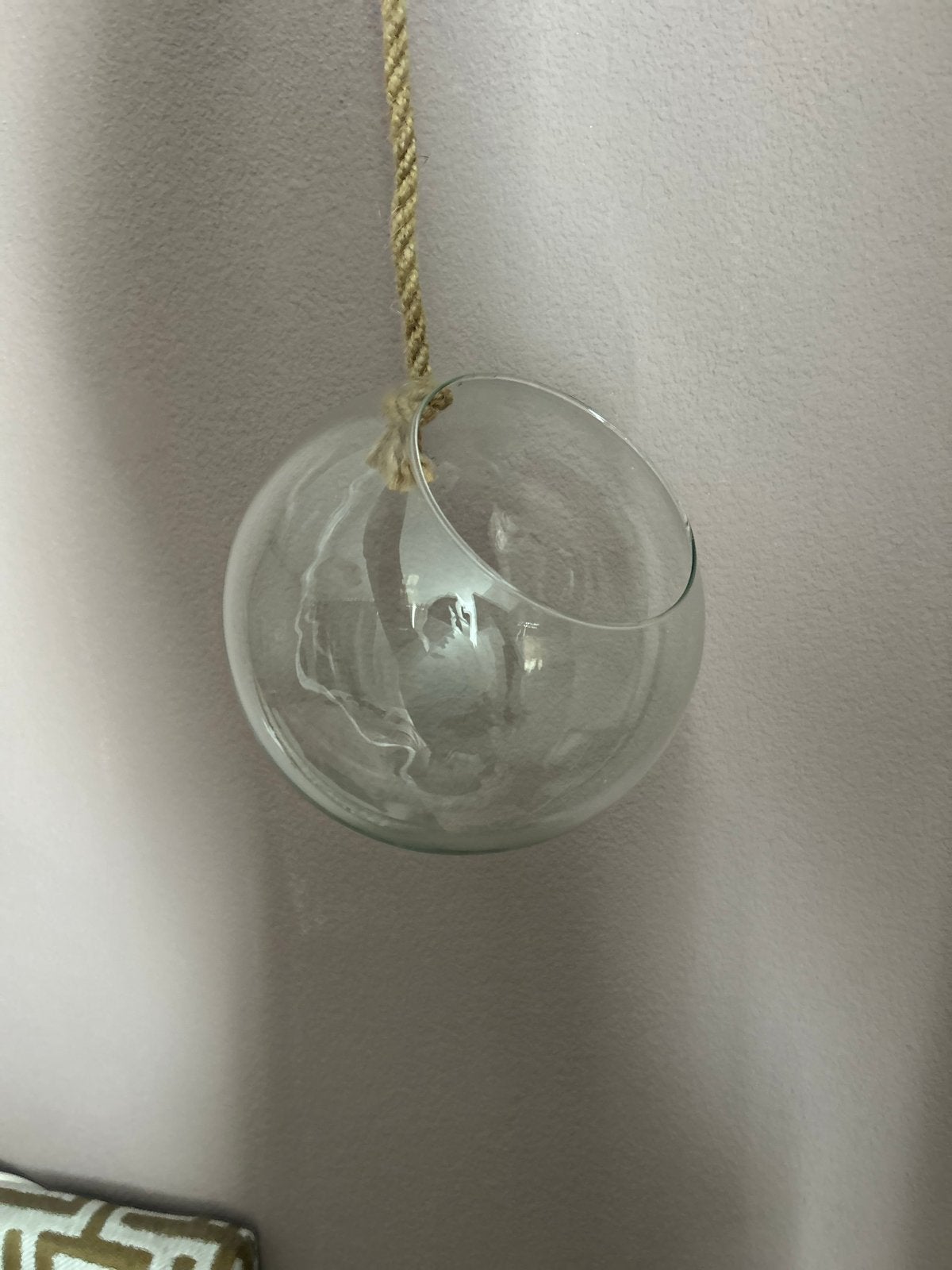 Glazen plantenhanger met touw, Ophalen of Verzenden, Nieuw, Glas, Modern