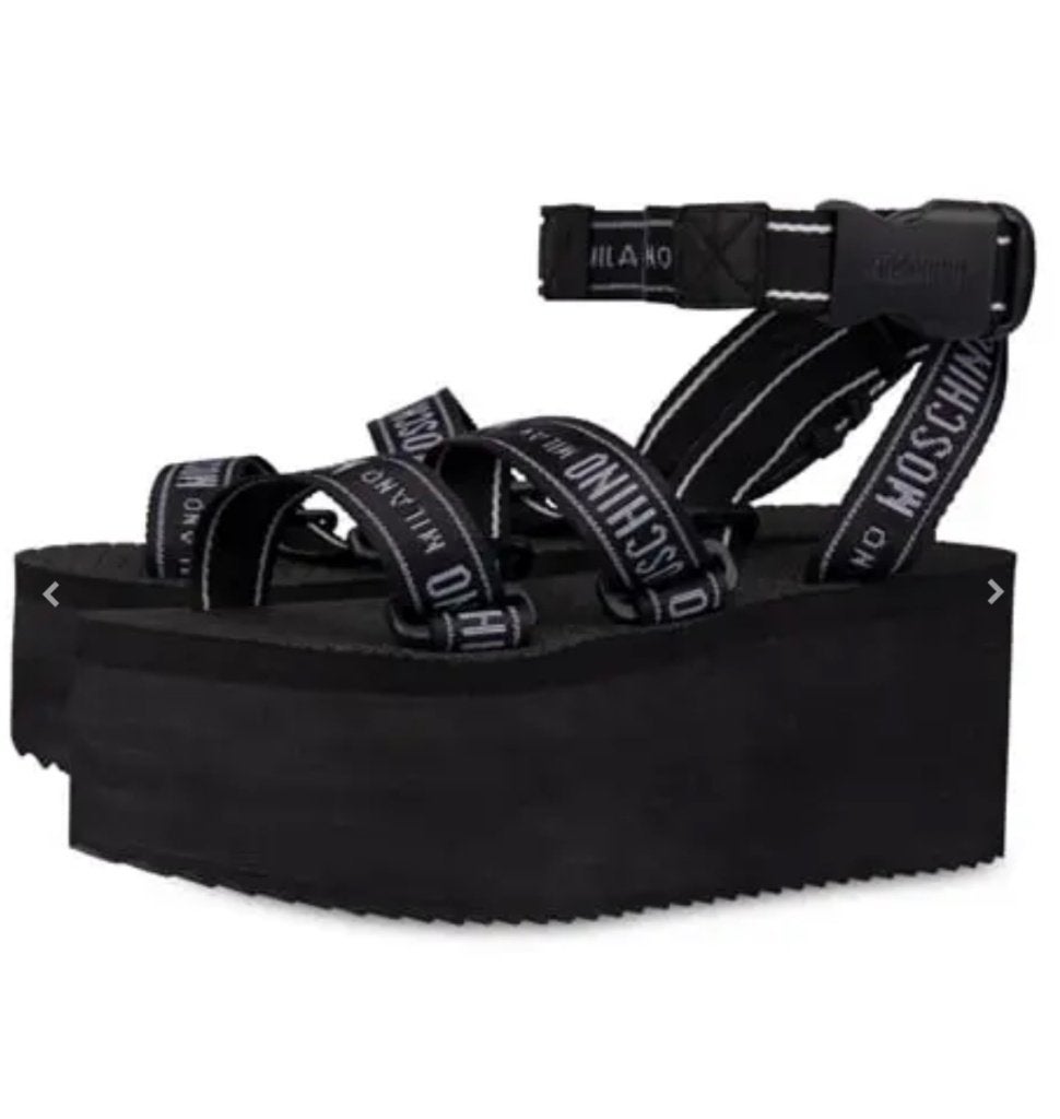 Originele zwarte MOSCHINO sandalen maat 38, NIEUW in DOOS!, Kleding | Dames, Verzenden, Zwart, Nieuw, Sandalen of Muiltjes