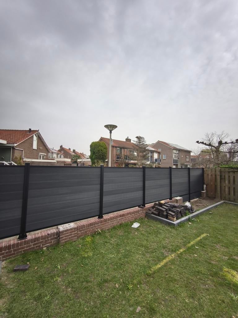 Duurzame composiet schuttingen, Tuin en Terras, Schuttingen, Kunststof, 1 tot 2 meter, Minder dan 3 meter, Nieuw