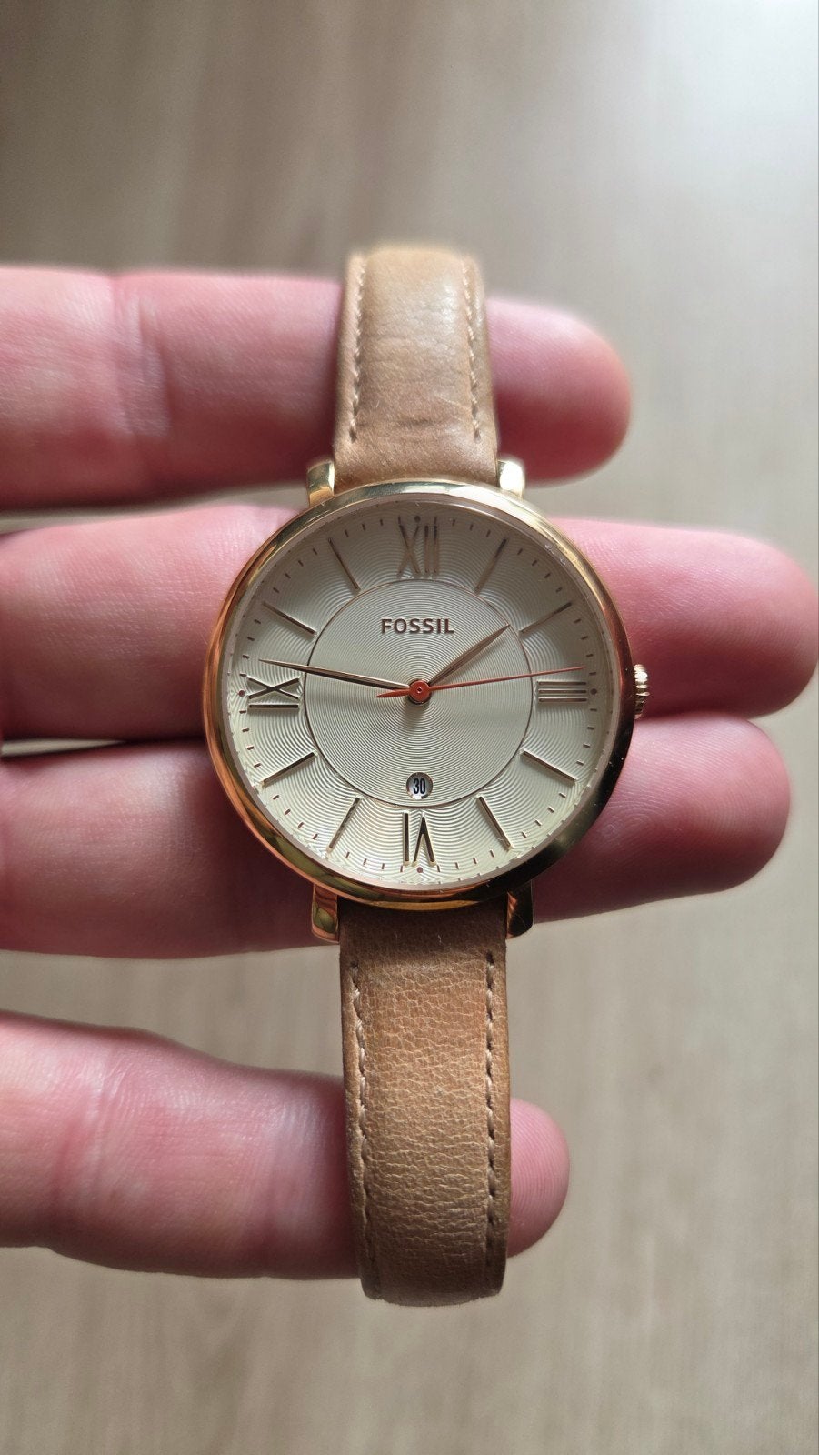 Fossil dameshorloge met leren bandje, Sieraden, Tassen en Uiterlijk, Horloges | Dames, Overige materialen, Leer, Fossil, Polshorloge