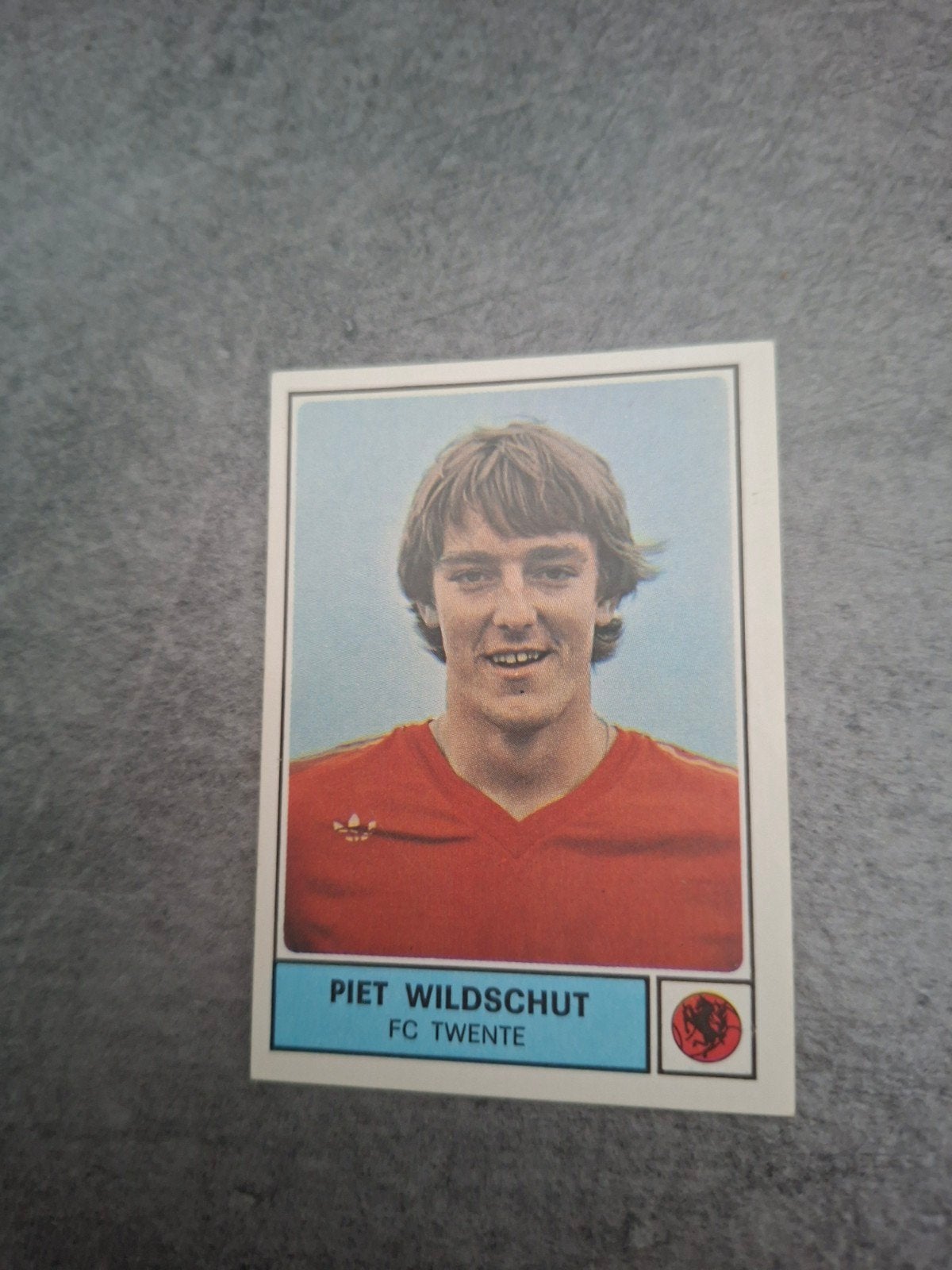 Panini sticker Voetbal 78. Piet Wildschut FC Twente., Ophalen of Verzenden, Gebruikt, Sticker