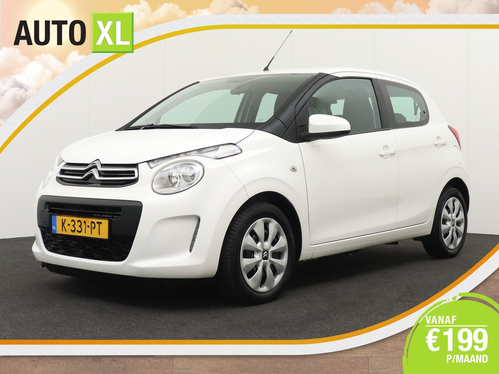 Citroën C1 1.0 73 PK VTi Feel Bluetooth DAB LED Airco Start, Auto's, Voorwielaandrijving, Dealer onderhouden, Gebruikt, 4 stoelen