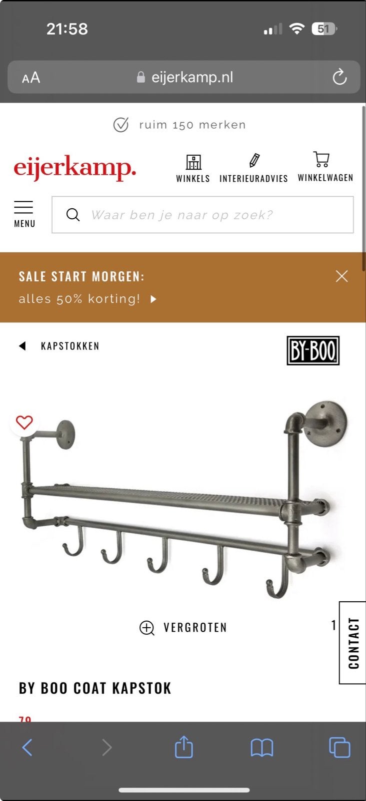 By Boo Coat Kapstok - Zo goed als nieuw, Zo goed als nieuw, Minder dan 100 cm, Metaal, Ophalen