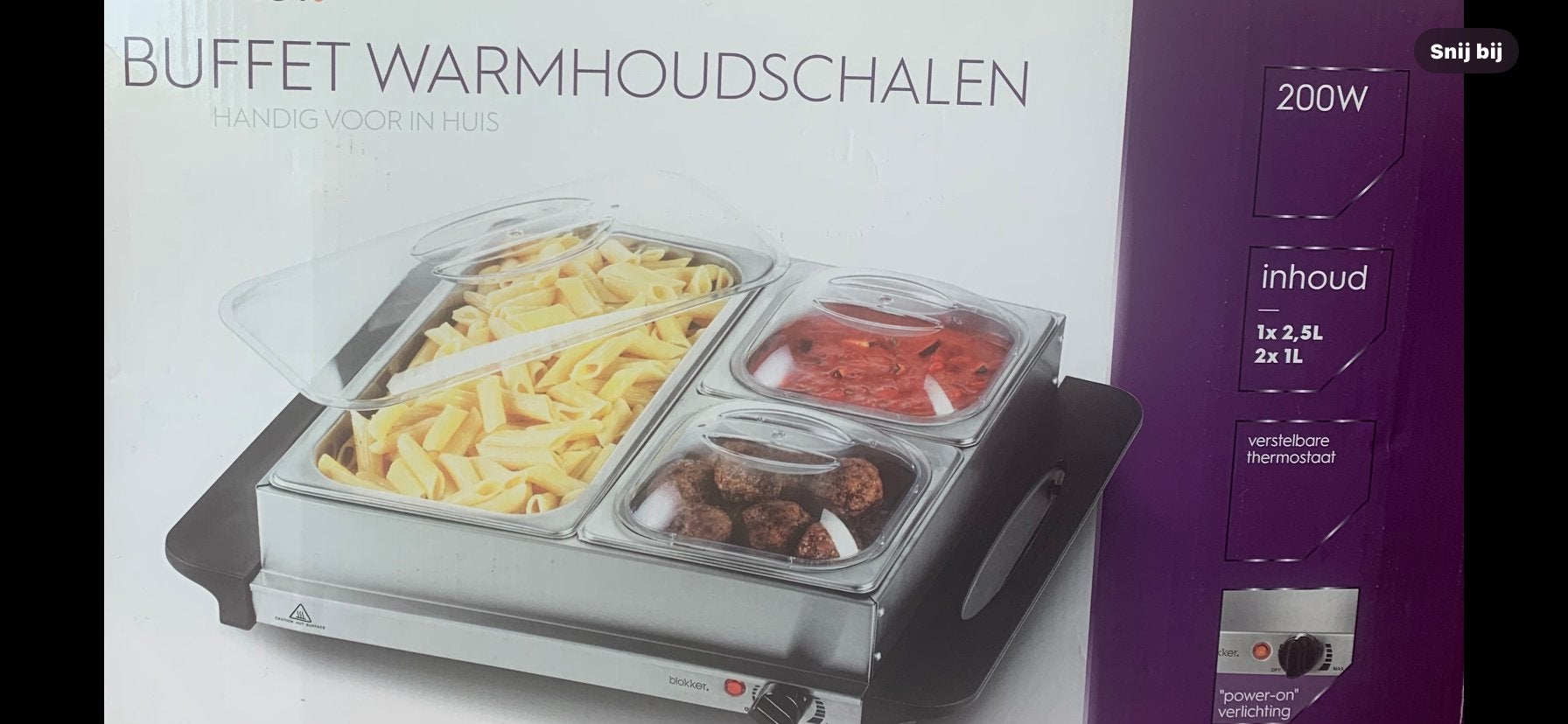 Elektrische Buffet Warmhoudschalen - Nieuw met 3 standen, Ophalen of Verzenden, Nieuw