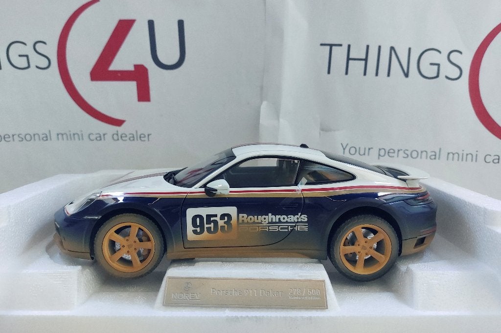 Norev 1:18 Porsche 911 Dakar Roughroads Dirty nieuw in doos, Ophalen of Verzenden, Nieuw, Auto, Norev