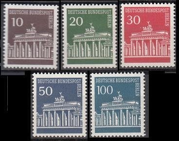 BERLIJN 1966-67 Brandenburg Poort, Michel: 286-90, Postfris., Verzenden, BRD, Postfris