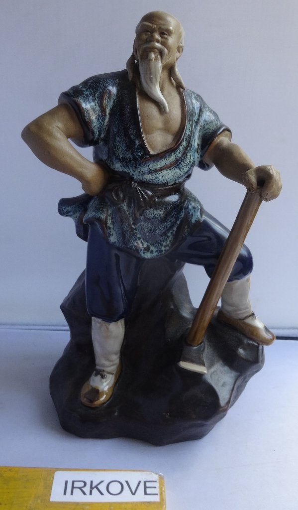 MUDMAN SHIWAN * MAN MET BIJL * Flink Chinees Beeld *, Verzenden, Geglazuurd, 20 - 50 cm, Steen of Keramiek