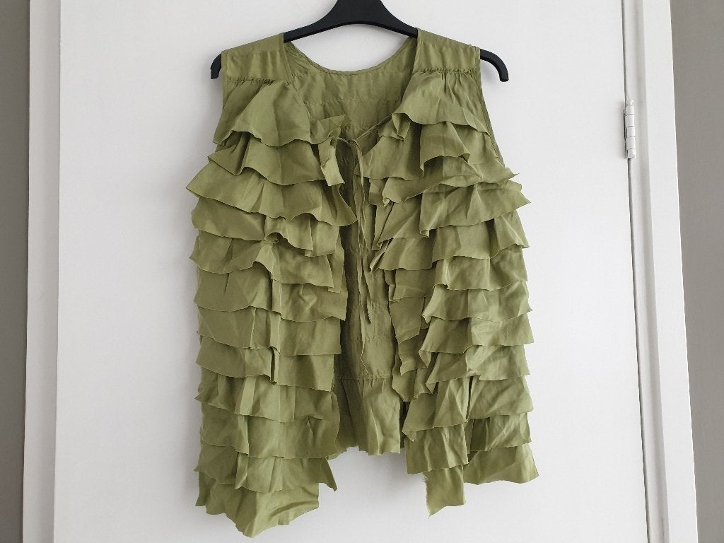 Een laundry industry 100% zijden groene giletblouse, Ophalen of Verzenden, Zo goed als nieuw, Groen