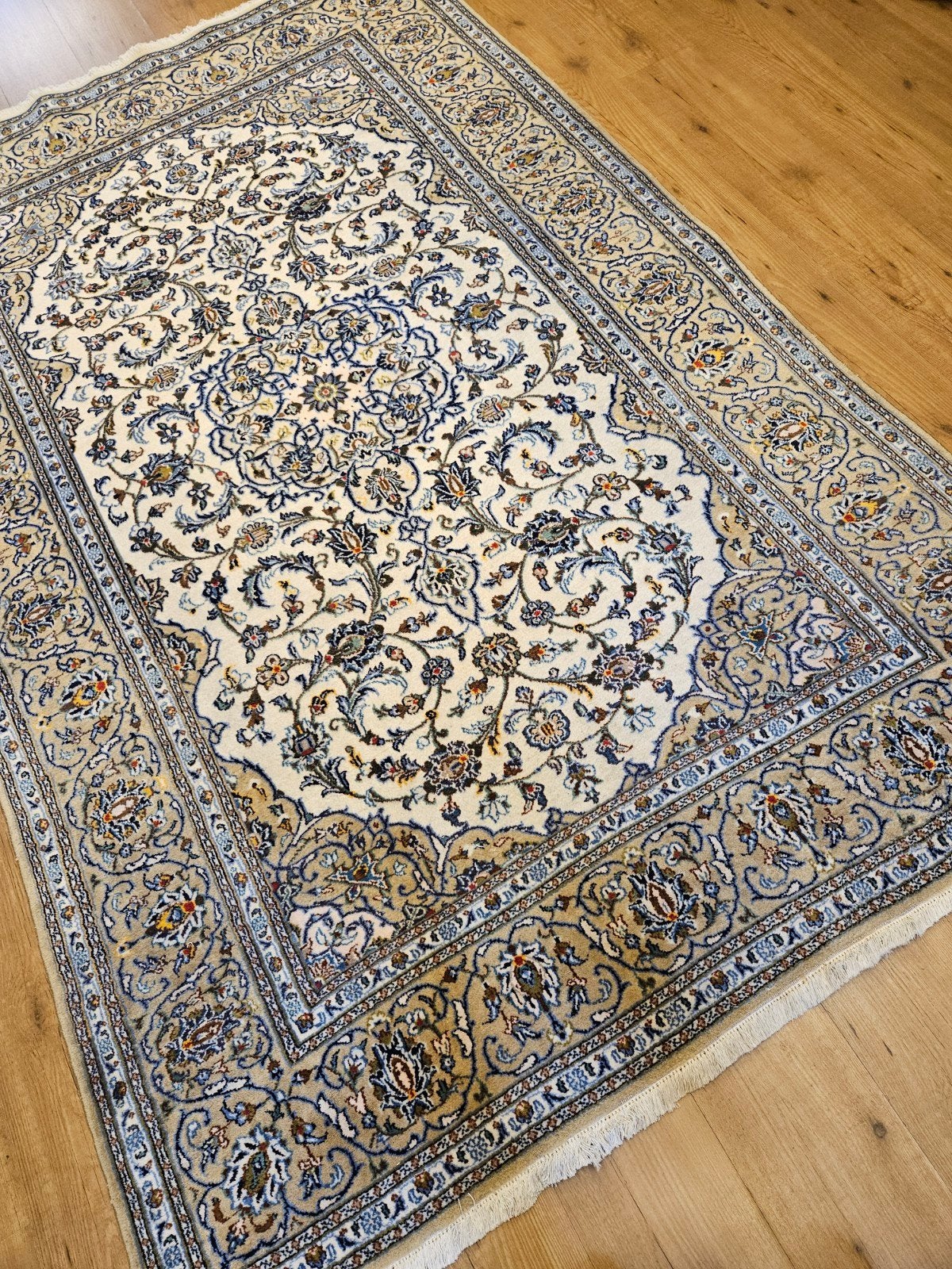 Vintage handgeknoopt perzisch tapijt kashan 246x156, Info@SlatsAntiek.nl, Tweedehands, Perzisch, 150 tot 200 cm