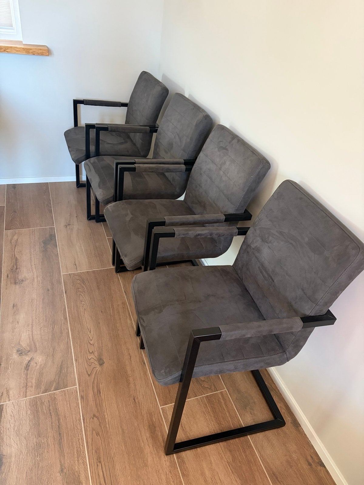 4 Lizzy eetkamerstoelen van Leen Bakker - Grijs, Ophalen, Gebruikt, Vier, Metaal