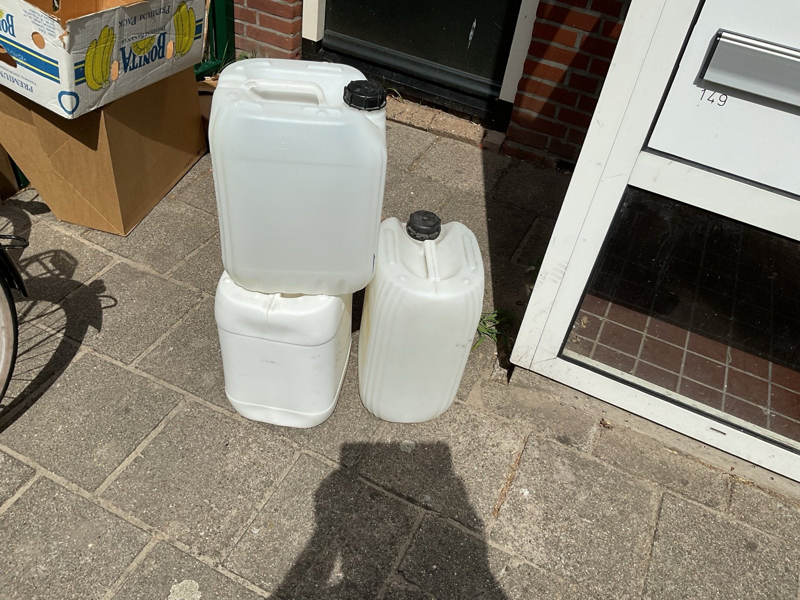 Witte jerrycans - 8 stuks, Ophalen, Gebruikt, Overige typen, Minder dan 50 cm