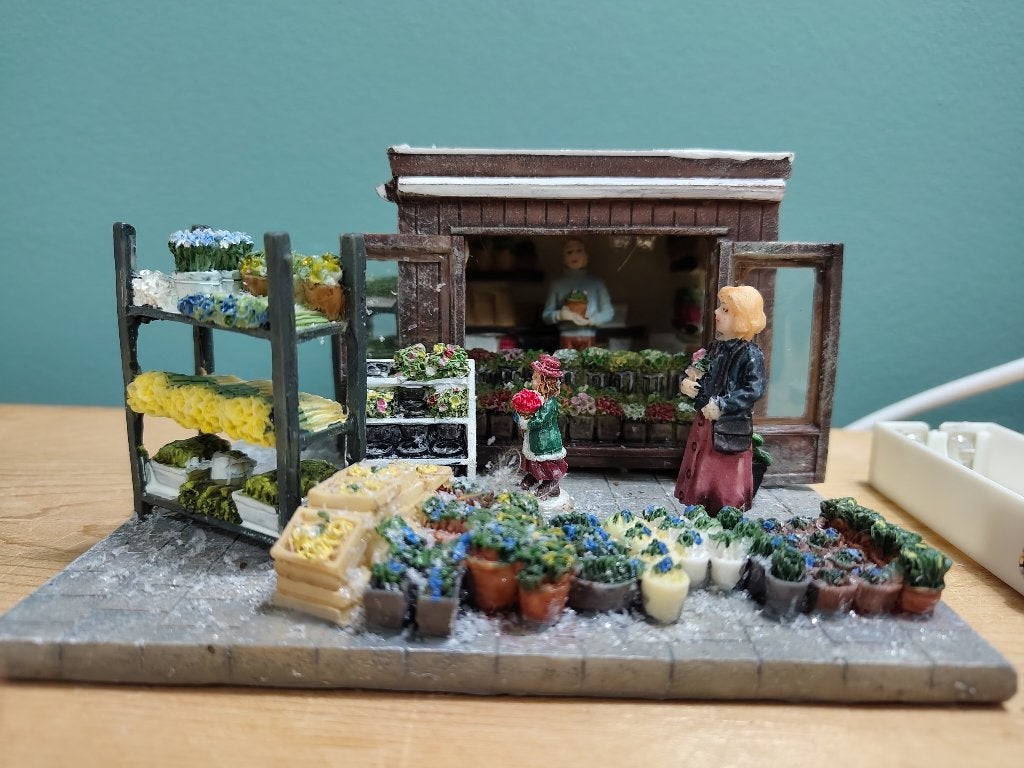 Intratuin Bloemenkraam voor kerstdorp #487683, Diversen, Ophalen of Verzenden