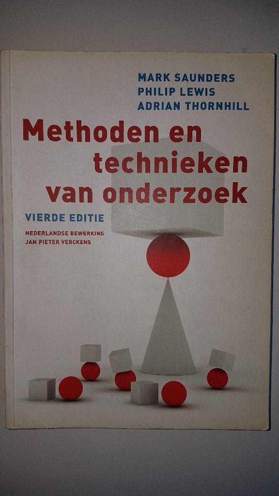 Methoden en technieken van onderzoek, vierde editie, Boeken, Ophalen of Verzenden, Beta, Zo goed als nieuw, HBO