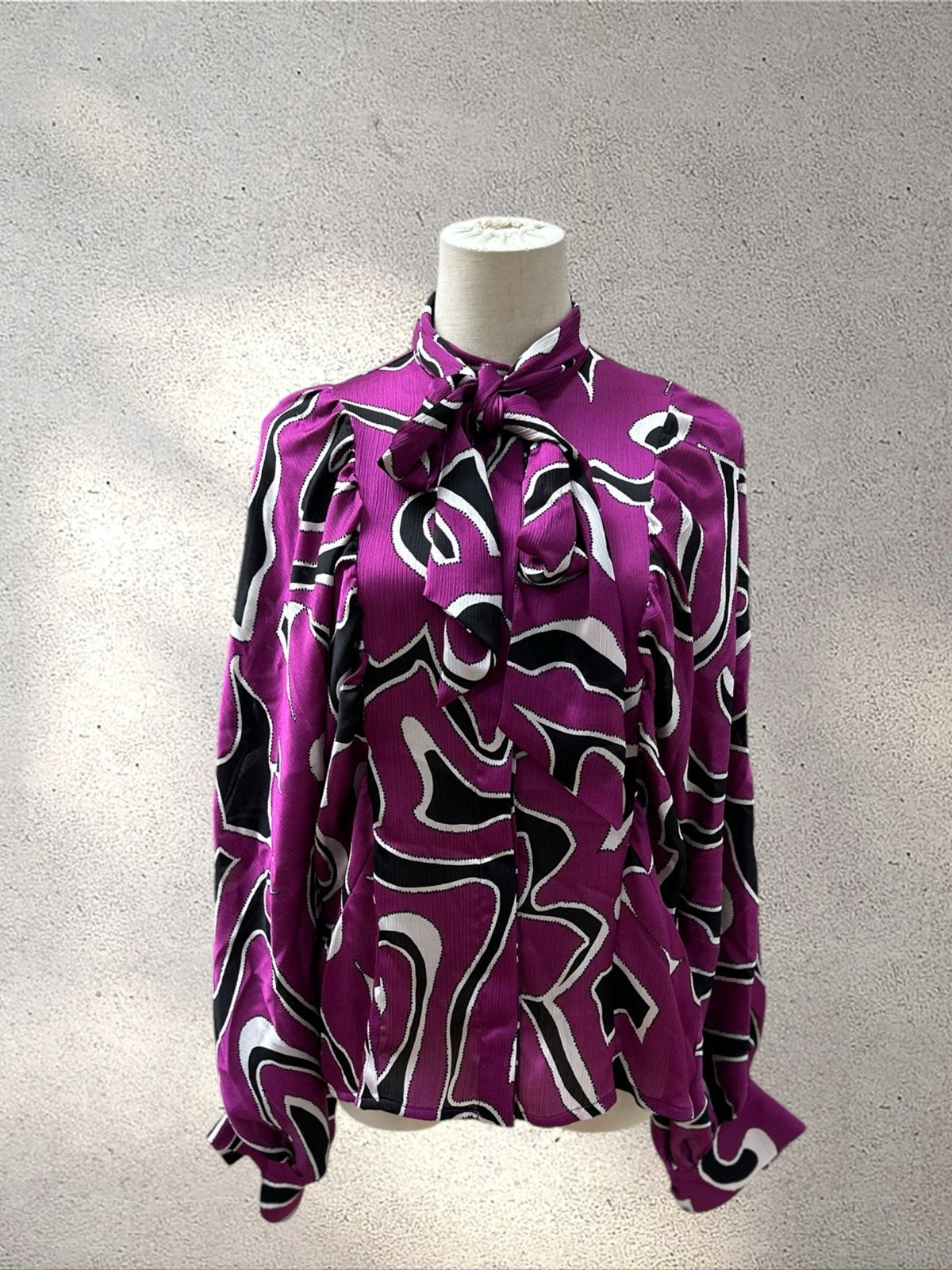 Studio Anneloes Paulette crinkle blouse XS magenta/zwart, Ophalen of Verzenden, Nieuw, Maat 34 (XS) of kleiner, Paars