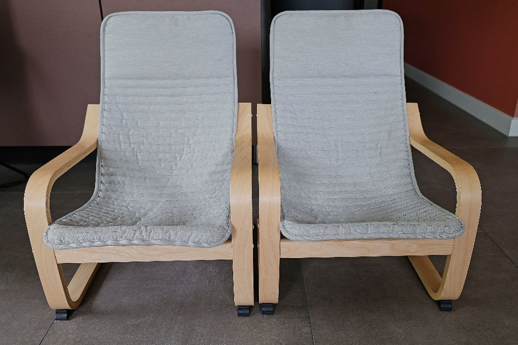 2x Kinderfauteuil IKEA berkenfineer/Knisa lichtbeige, Ophalen, Twee, Zo goed als nieuw, Stof