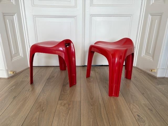 Casala Casalino krukken set van 2 – rood – retro mid century, Ophalen, Kunststof