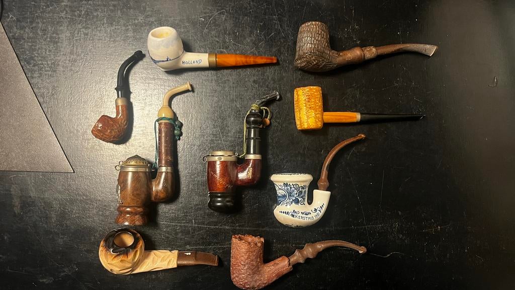 Diverse Vintage Rookpijpen Collectie met Pijphouder, Verzamelen, Ophalen of Verzenden, Zo goed als nieuw, (Water)pijp