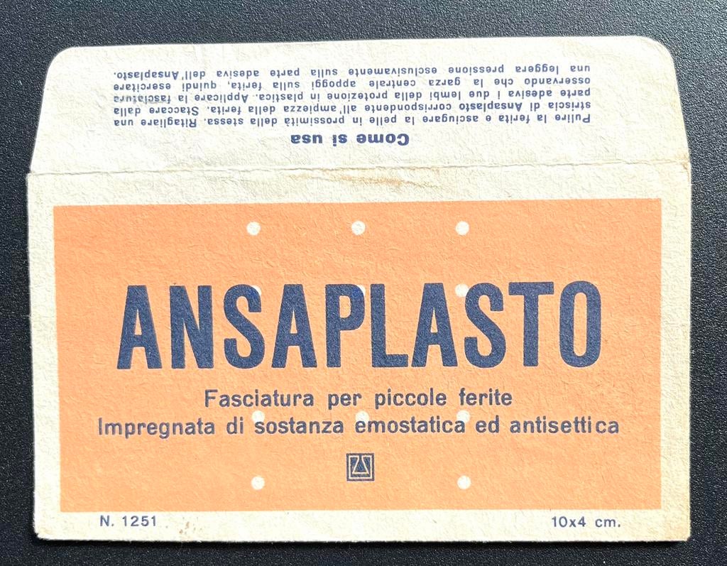 Ansaplasto - jaren ‘ 50 - pleister-enveloppe Italiaanse taal, Verzamelen, Verzenden, Gebruikt, Verpakking