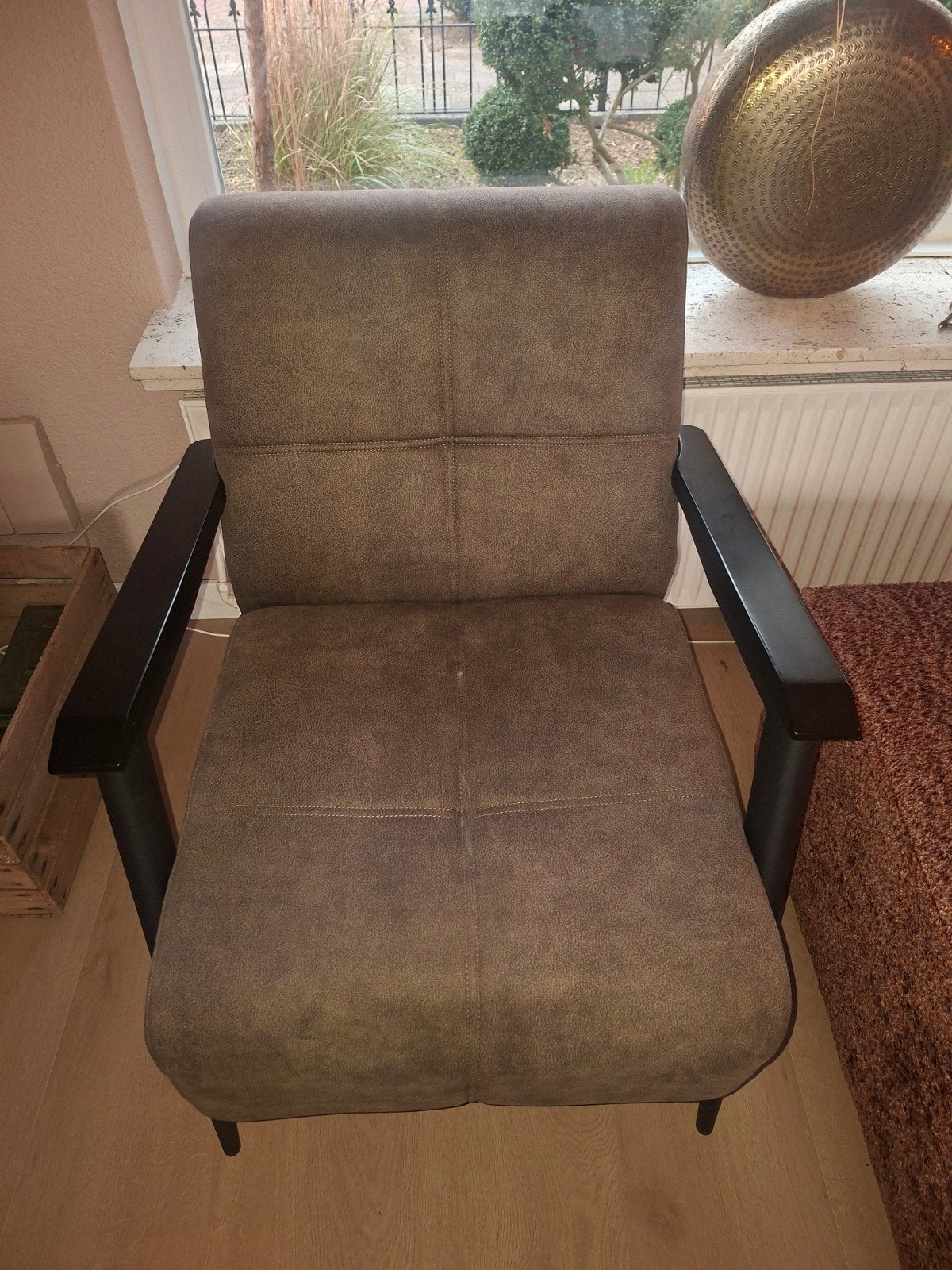 Groene fauteuil - comfortabele stoel, Ophalen, Zo goed als nieuw, Kunststof, Modern