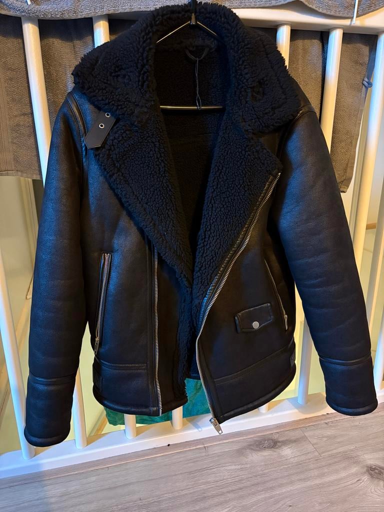 Zwarte Zara jas M, Ophalen of Verzenden, Zo goed als nieuw, Maat 48/50 (M), Zwart