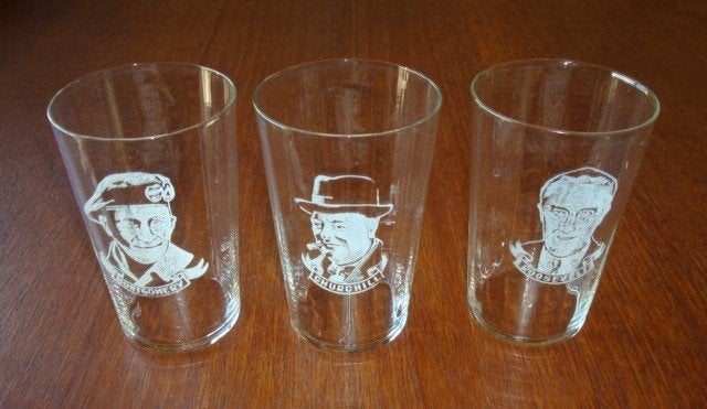 Presidenten Glazen 3 Stuks, Verzamelen, Ophalen of Verzenden, Zo goed als nieuw, Bierglas
