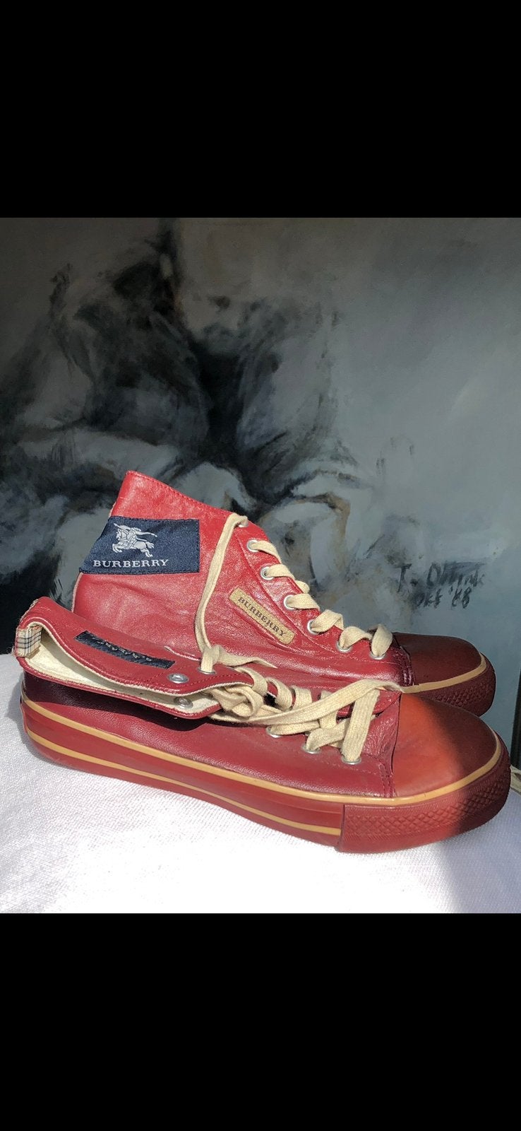 Burberry kids sneakers leder bordeaux, Verzenden, Jongen of Meisje, Schoenen, Zo goed als nieuw
