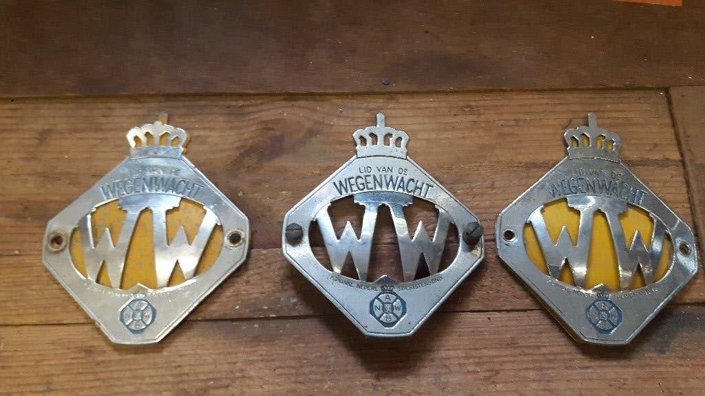 Schildje van de wegenwacht, 3 stuks, Ophalen of Verzenden, Gebruikt