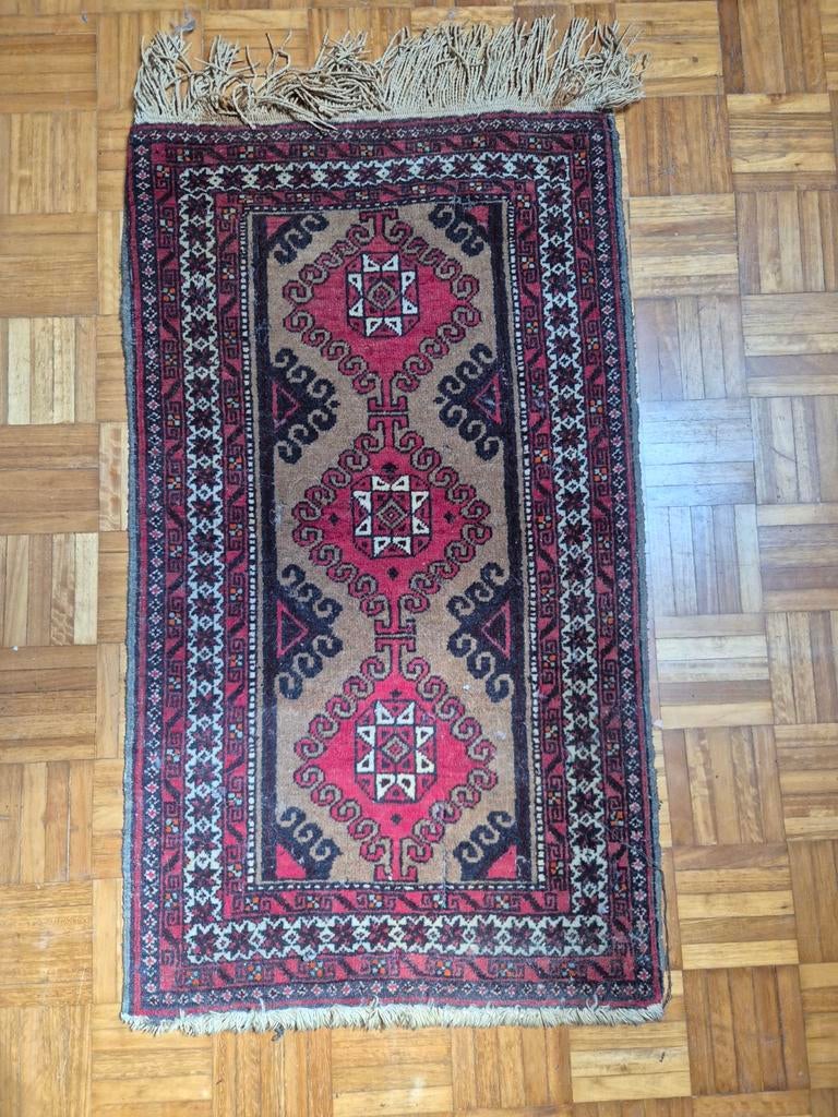 Vintage Oosters Tapijt - 57x100cm - Rood/Bruin, Ophalen, Oosters, Vintage, Traditioneel, Gebruikt, 50 tot 100 cm