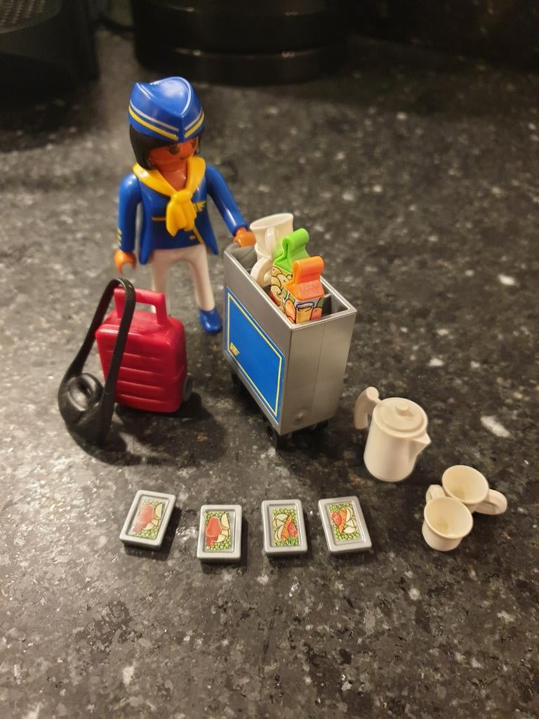 Playmobil 4761 Stewardes met servicewagen, Ophalen of Verzenden, Zo goed als nieuw, Complete set