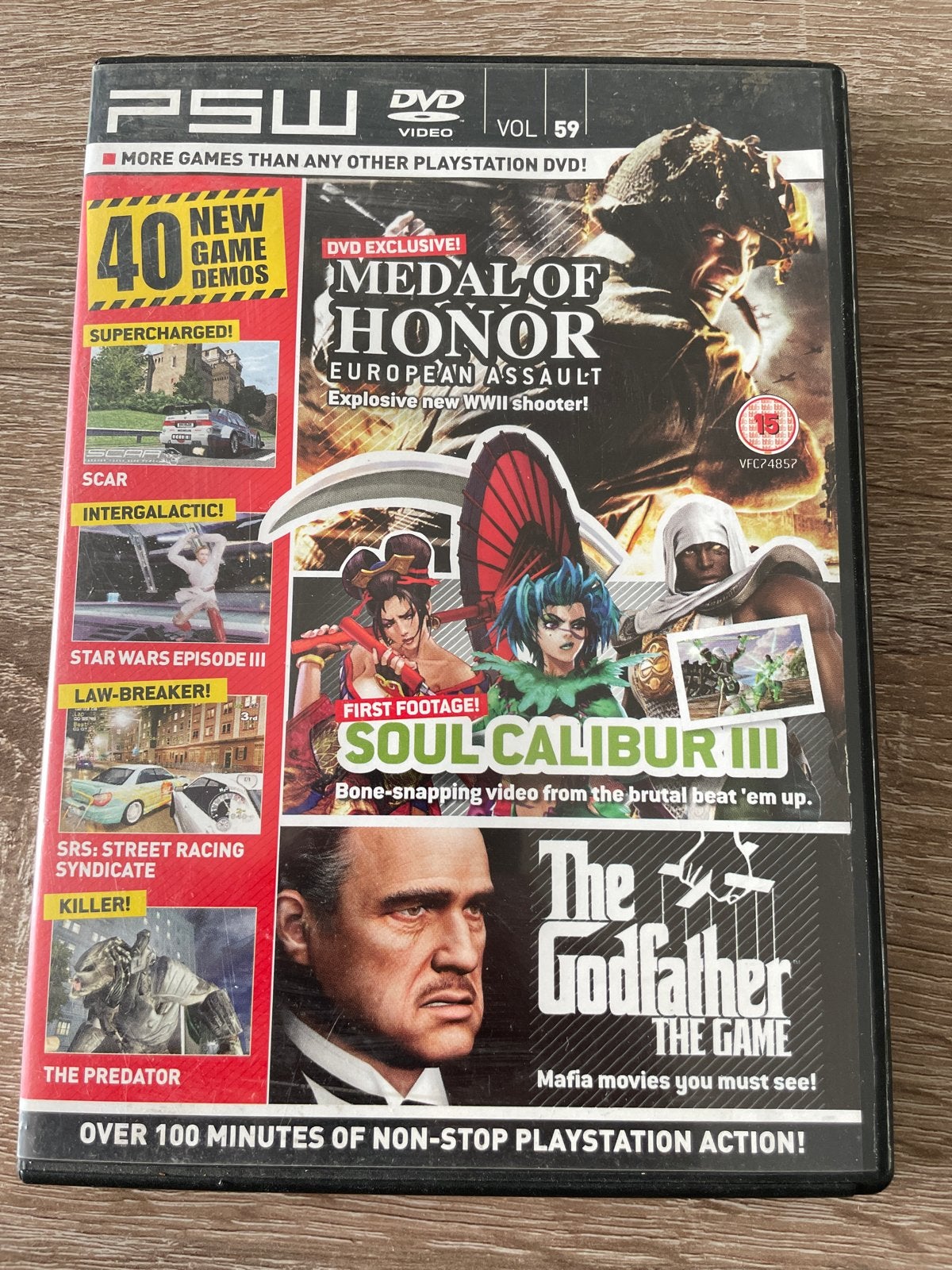 PSW DVD Vol 59 ps2 Soul Calibur, The Godfather, Gebruikt, Overige genres, 1 speler, Ophalen of Verzenden