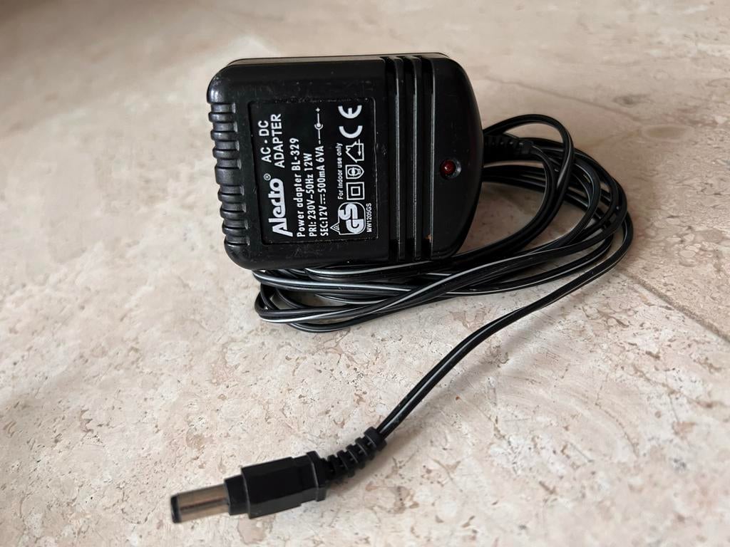 Alecto AC-DC Adapter BL-329 - 12V 500mA, Ophalen, Gebruikt