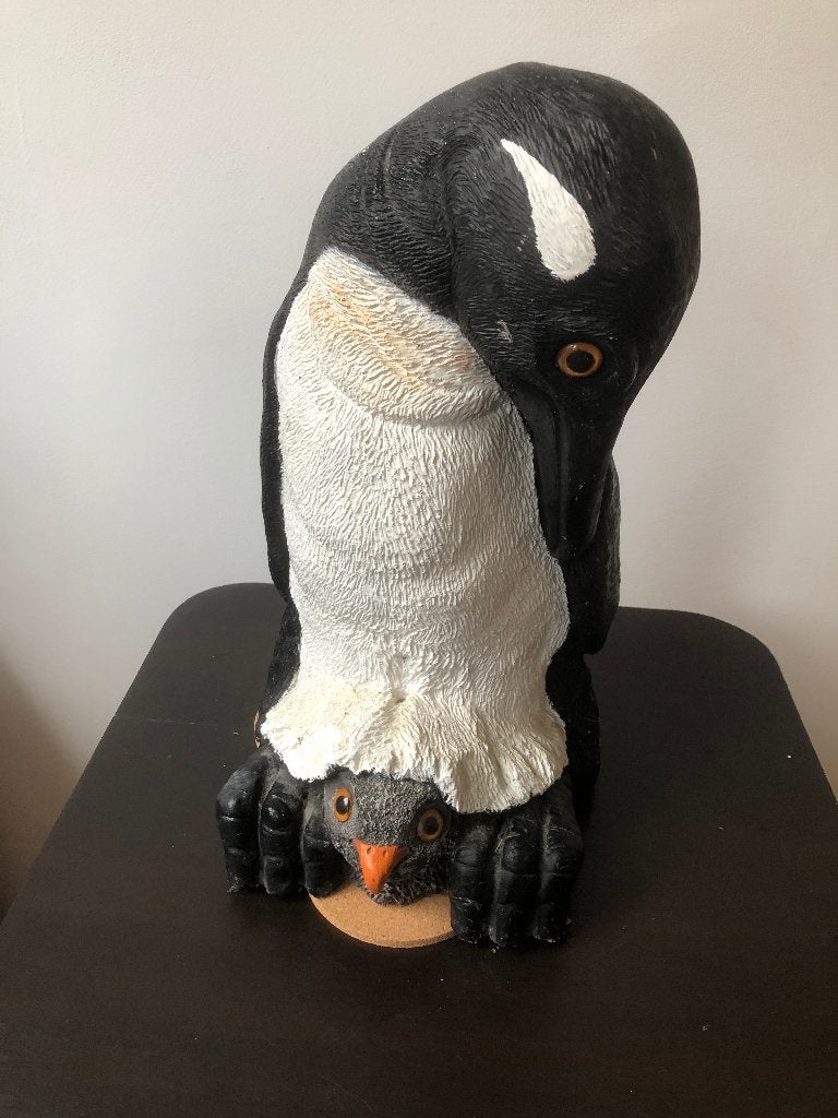 tuinbeeld pinguïn met jong, Tuin en Terras, Ophalen, Nieuw, Beton, Dierenbeeld