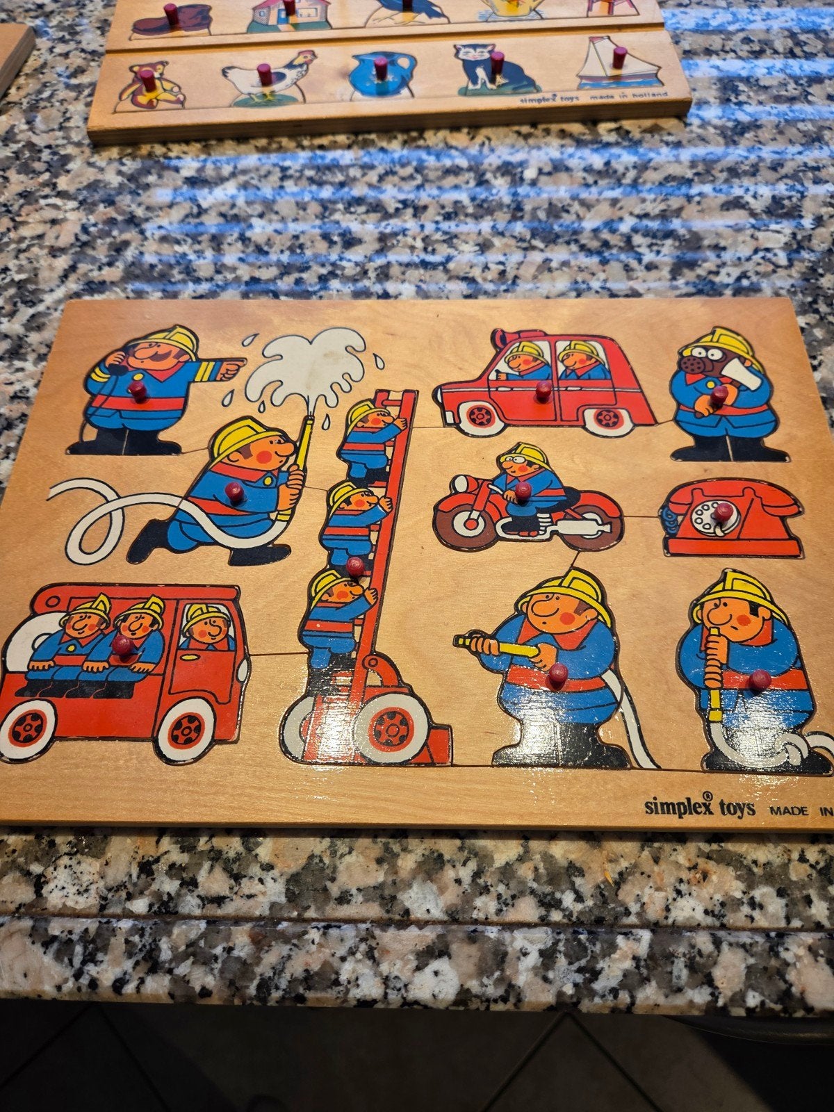 Houten insteekpuzzels voor peuters en kleuters (5stuks), 2 tot 4 jaar, Gebruikt, Ophalen of Verzenden, Van hout