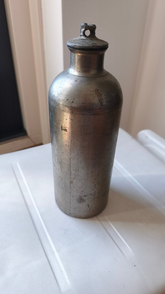 Antieke tinnen fles met dop, Ophalen of Verzenden