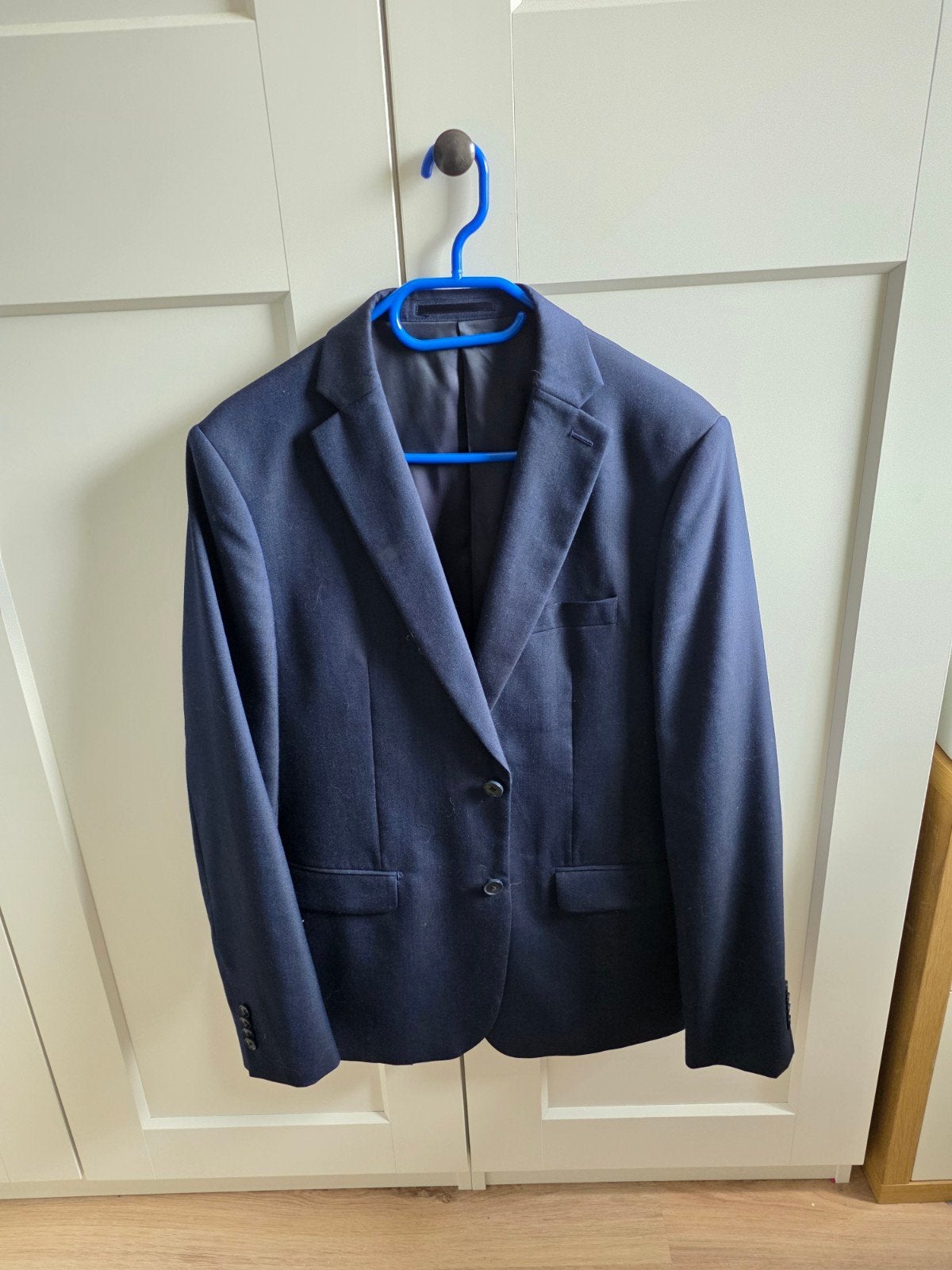 Donkerblauw pak WE Fashion maat 52, Kleding | Heren, Kostuums en Colberts, Maat 52/54 (L), Blauw, Ophalen of Verzenden, Zo goed als nieuw