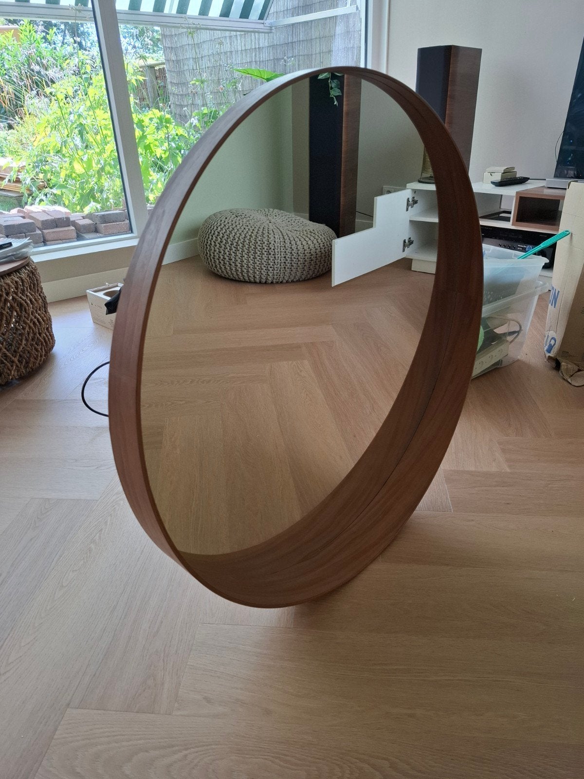 Ronde spiegel Ikea Stockholm 80 cm., Huis en Inrichting, Ophalen, Rond, Zo goed als nieuw, 75 tot 100 cm