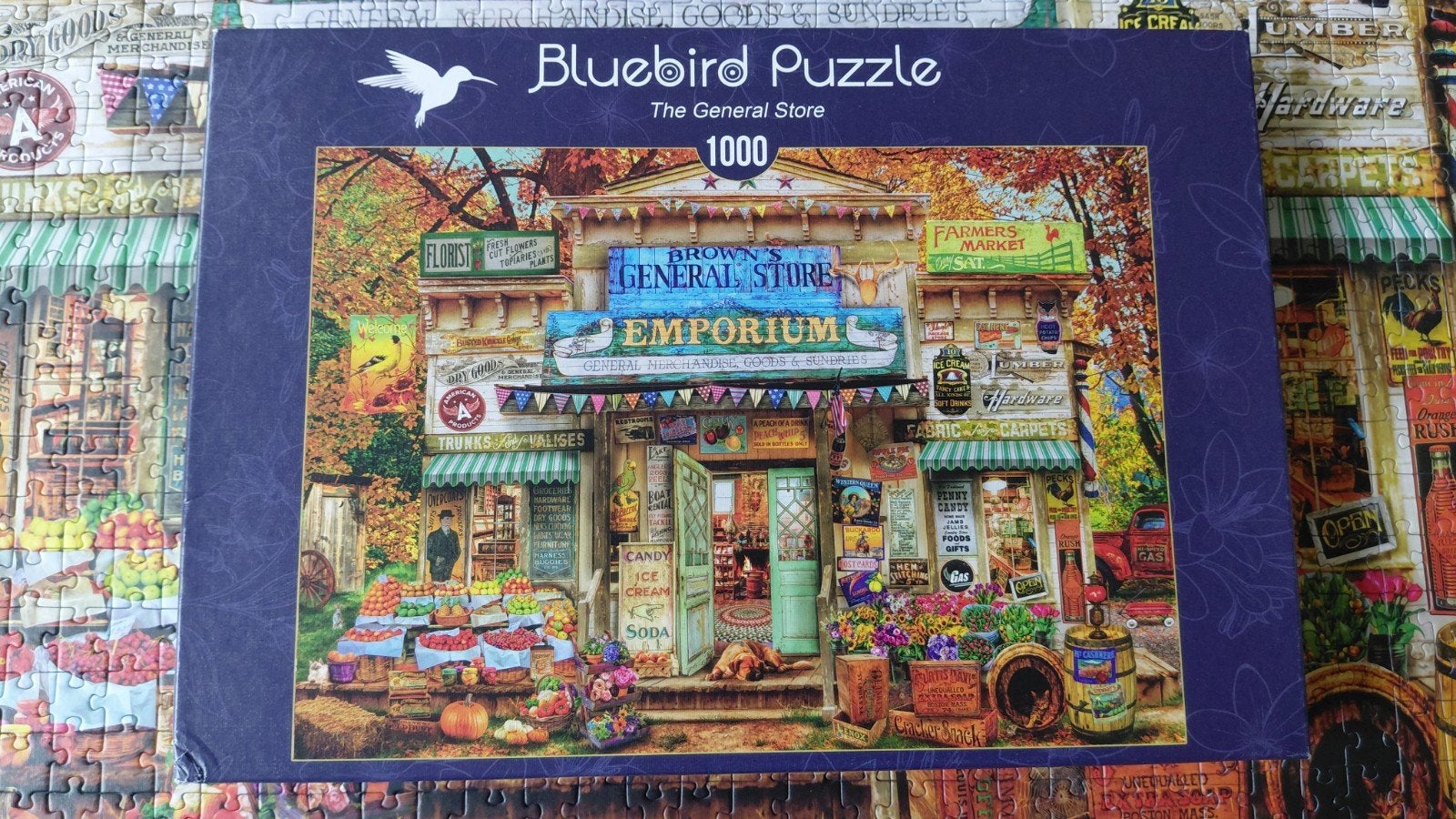 Vrolijke puzzle "The General Store" 1000 stukjes, Ophalen of Verzenden, 500 t/m 1500 stukjes, Zo goed als nieuw