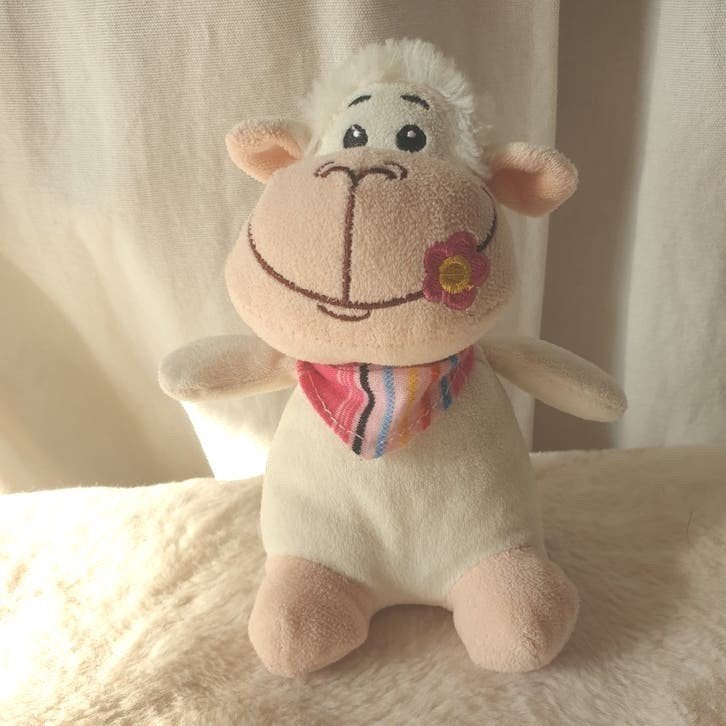 Lief Toi Toys knuffelschaapje met bloem 18 cm 2709, Toi Toys, -, -, Overige typen
