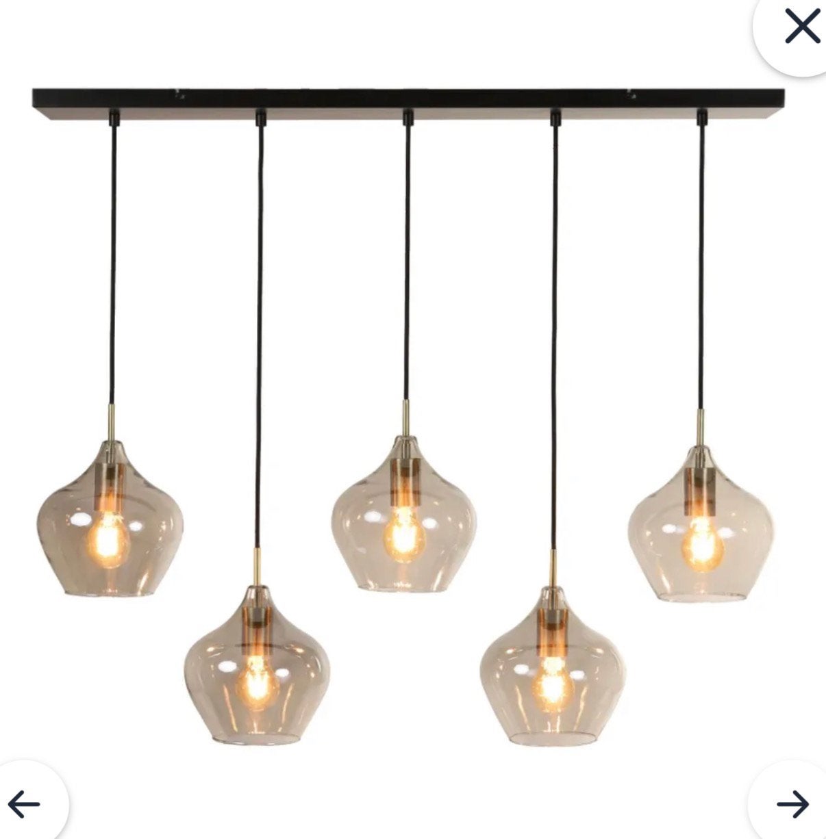 Light and living lamp rakel brons, Ophalen, E14 (klein), Glas, Hotel chique