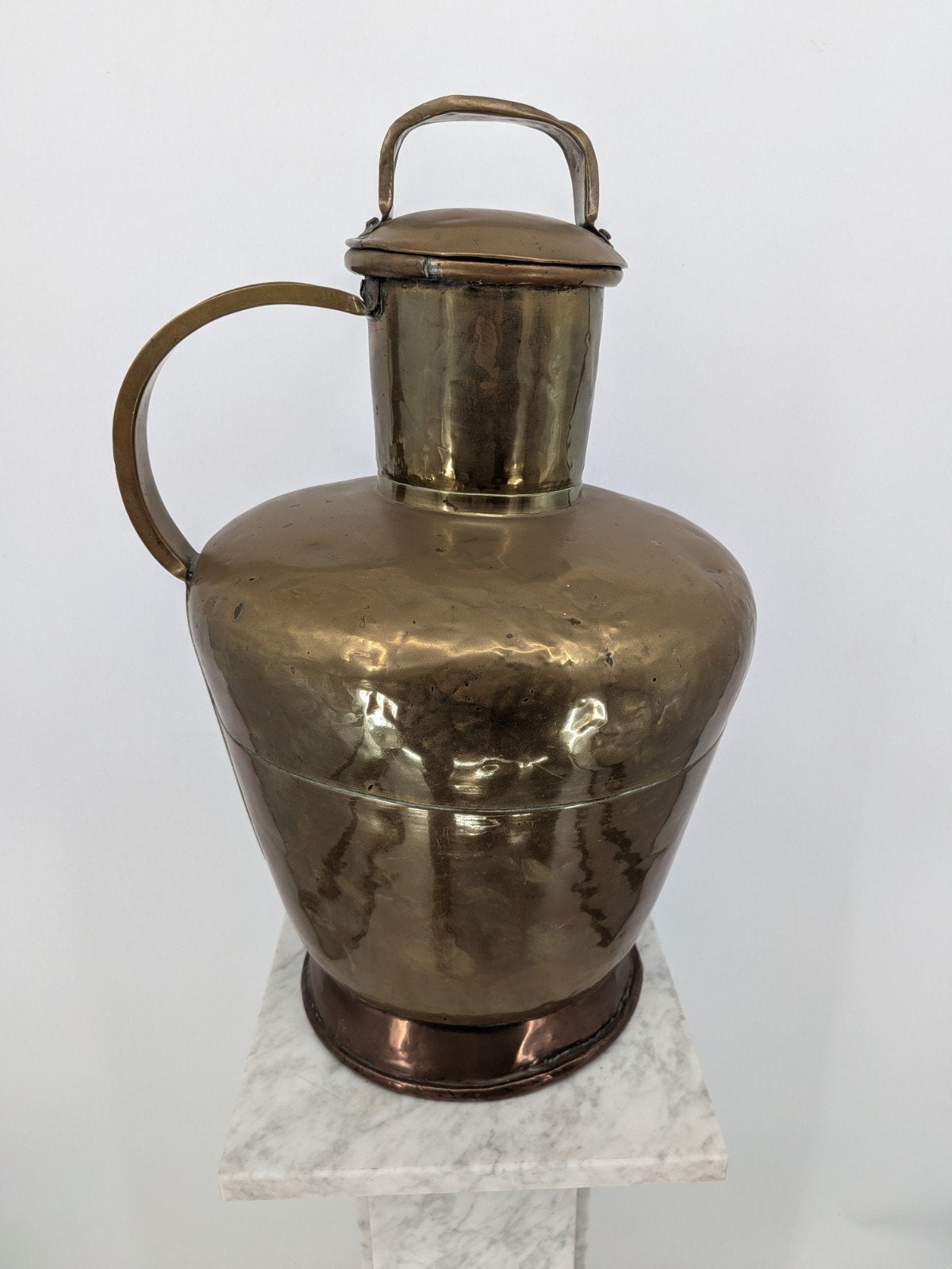 Grote antieke messing/koperen kan – 65 cm hoog, Antiek en Kunst, Ophalen of Verzenden